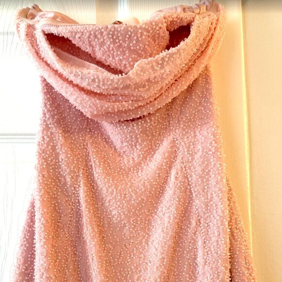 Stylish Enchanting Fit Oh Polly Blush Cowl Neck Embellished Pink Dress Size US 4 - Picture 2 of 5